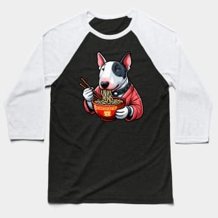 Chinese Bull Terrier Eating Ramen Baseball T-Shirt